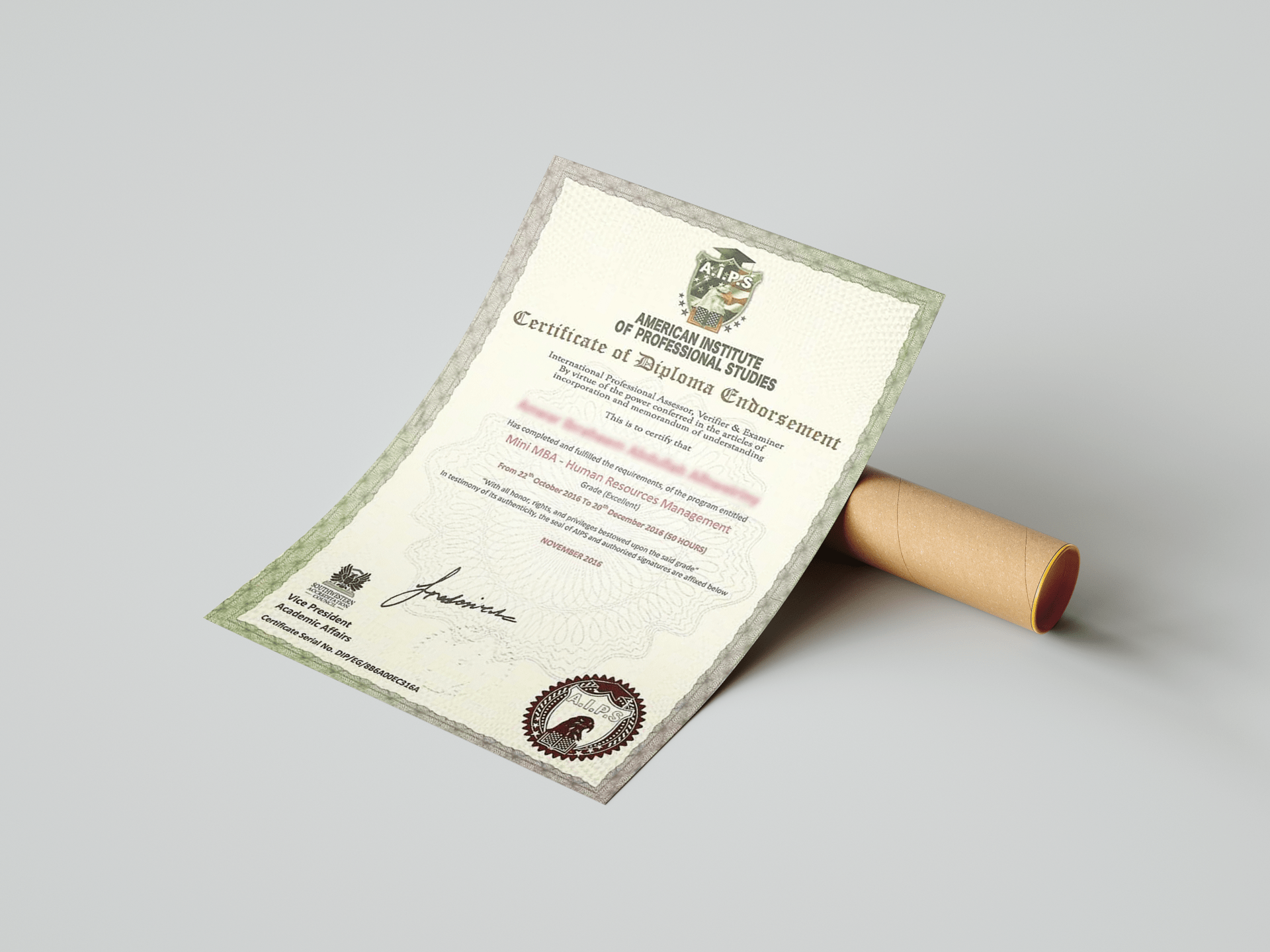 certificat model AIPS